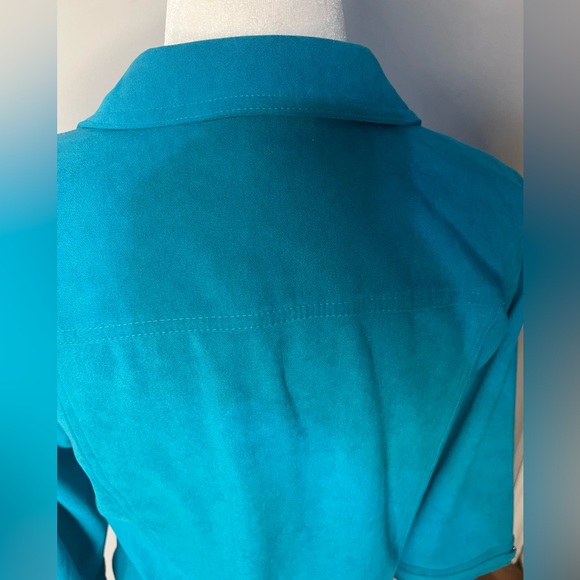 NWOT JM Collection Torquoise Jacket w/ 2 Breast Pockets and Snap Closure !! - Picture 12 of 16